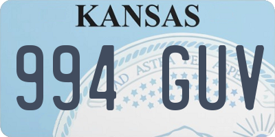 KS license plate 994GUV