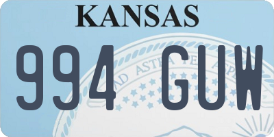 KS license plate 994GUW