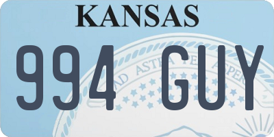 KS license plate 994GUY