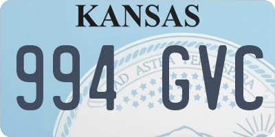 KS license plate 994GVC