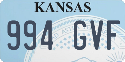KS license plate 994GVF