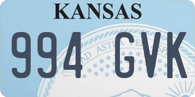 KS license plate 994GVK