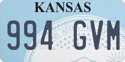 KS license plate 994GVM