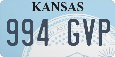 KS license plate 994GVP