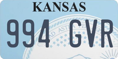 KS license plate 994GVR