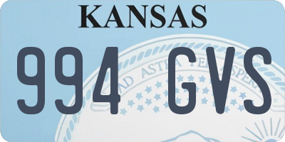 KS license plate 994GVS