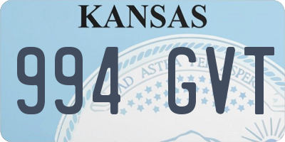 KS license plate 994GVT