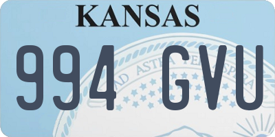 KS license plate 994GVU