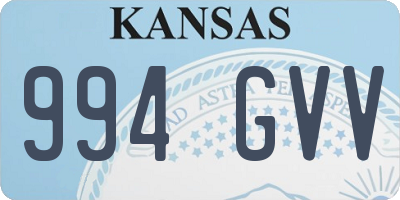 KS license plate 994GVV