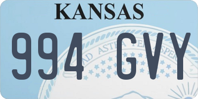 KS license plate 994GVY