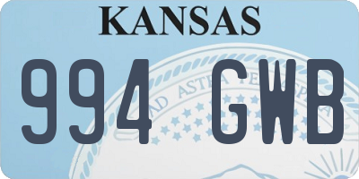 KS license plate 994GWB