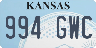 KS license plate 994GWC