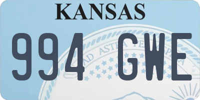 KS license plate 994GWE