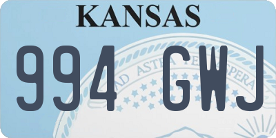 KS license plate 994GWJ