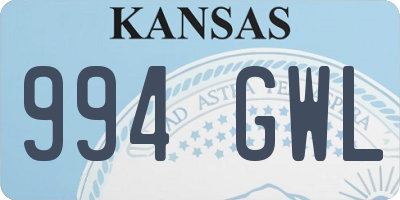 KS license plate 994GWL