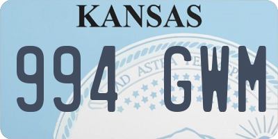 KS license plate 994GWM