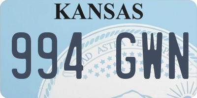 KS license plate 994GWN