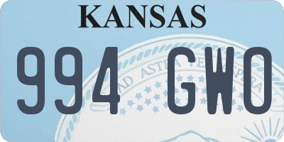 KS license plate 994GWO