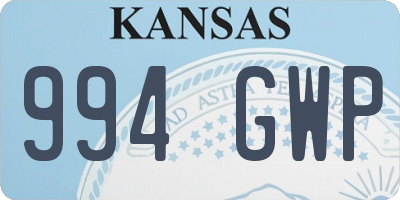 KS license plate 994GWP