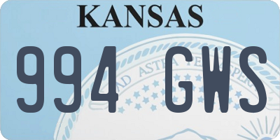 KS license plate 994GWS