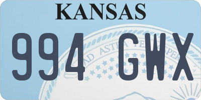 KS license plate 994GWX