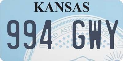 KS license plate 994GWY