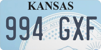 KS license plate 994GXF