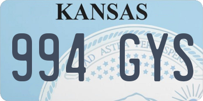 KS license plate 994GYS