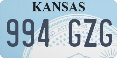 KS license plate 994GZG