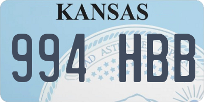 KS license plate 994HBB