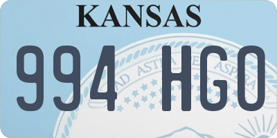 KS license plate 994HGO