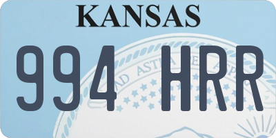 KS license plate 994HRR