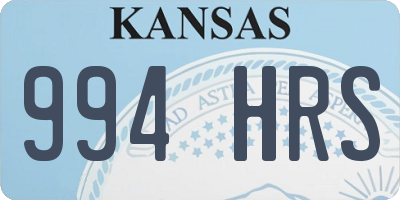 KS license plate 994HRS
