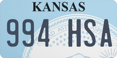 KS license plate 994HSA