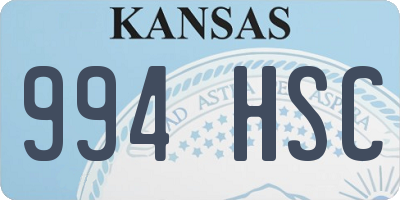 KS license plate 994HSC