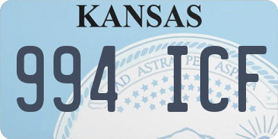 KS license plate 994ICF