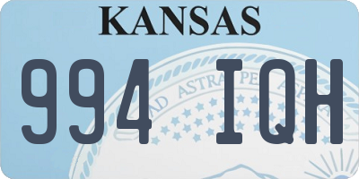 KS license plate 994IQH