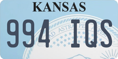 KS license plate 994IQS