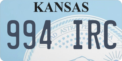 KS license plate 994IRC