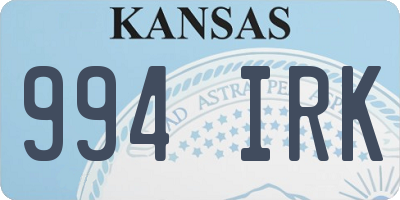 KS license plate 994IRK