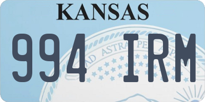 KS license plate 994IRM