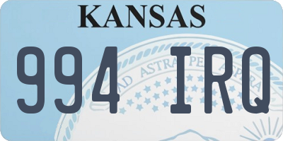 KS license plate 994IRQ