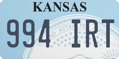 KS license plate 994IRT