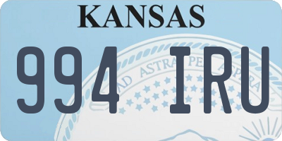 KS license plate 994IRU