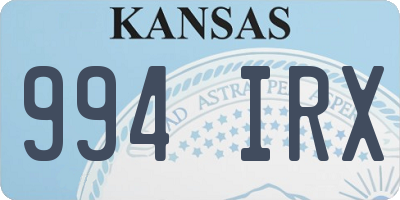 KS license plate 994IRX