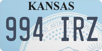 KS license plate 994IRZ