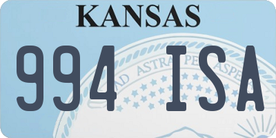 KS license plate 994ISA