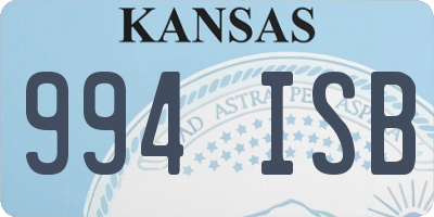 KS license plate 994ISB