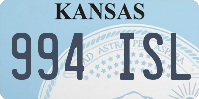KS license plate 994ISL