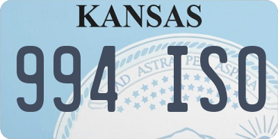 KS license plate 994ISO